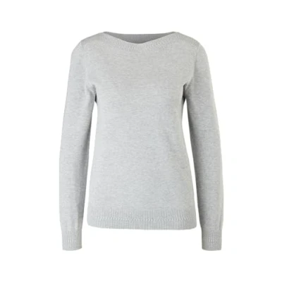 Abbildung von s.Oliver MIT Ubootausschnitt Strickpullover, Damen, Größe: 48, Grey melange