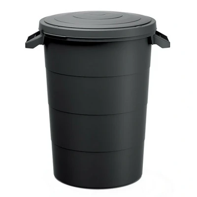 Abbildung von Spetebo Regentonne 80 Liter mit Deckel anthrazit, 80.00 l, (Packung, 1 tlg., Tragegriffen), Universal Kunststoff Garten Tonne