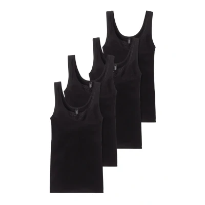 Abbildung von Schiesser 4 PACK Essentials Unterhemd/shirt, Damen, Größe: 50, Schwarz