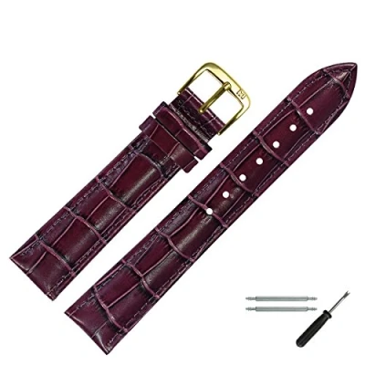 Abbildung von MARBURGER Uhrenarmband 18mm Leder Alligator Prägung