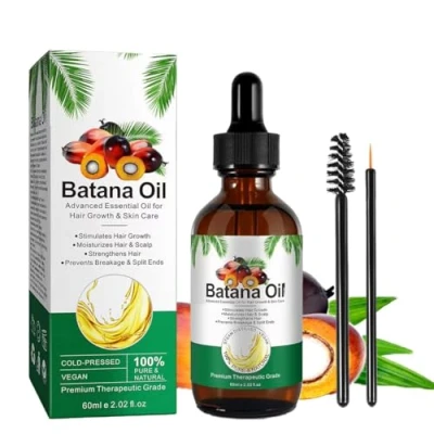 Abbildung von Baorder Batana Öl 60ml, für gesundes Haarwachstum, Bio Kaltpresse, 100% natürliches Haaröl, Haare, Augenbrauen und Wimpern, verbessert den Haar Hautglanz
