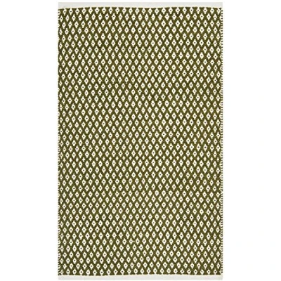 Abbildung von SAFAVIEH Modern Teppich für Wohnzimmer, Esszimmer, Schlafzimmer Boston Collection, Kurzer Flor, Olive, 91 X 152 cm