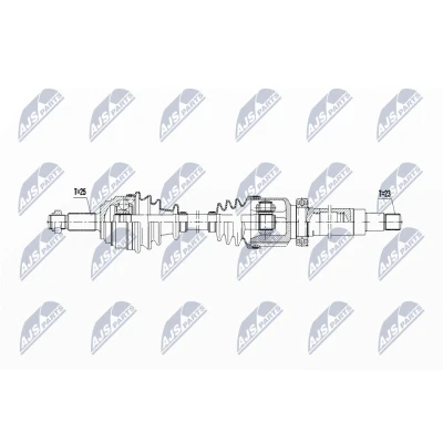 Abbildung von NTY NPW FR 168 Antriebswelle Vorderachse rechts 920 Schaltgetriebe FORD: FIESTA 6, B Max