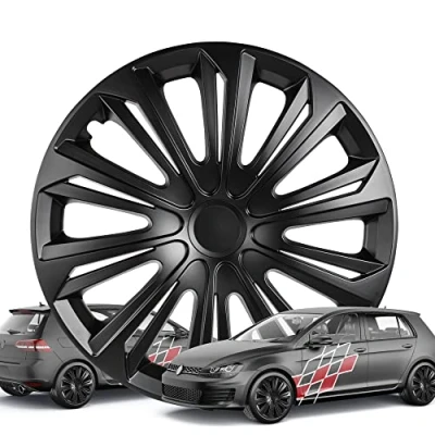 Abbildung von Walser Premium Radkappen Racer, 4er Set Auszeichnung Sehr Gut*, Radzierblenden 16 Zoll, Radblenden für Alufelgen Stahlfelgen, Auto Radzierblende schwarz Made in Europe