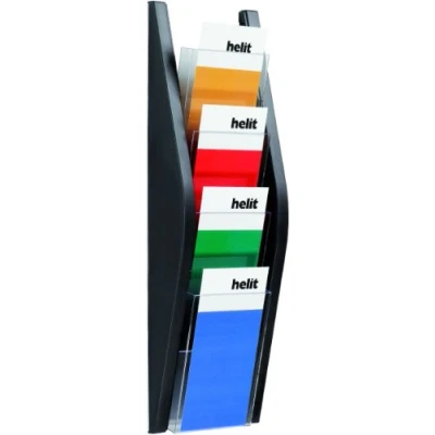 Abbildung von helit H6270395 Wandbogendisplay „the arc“ 4 x 1/3 DIN A4 hoch, schwarz