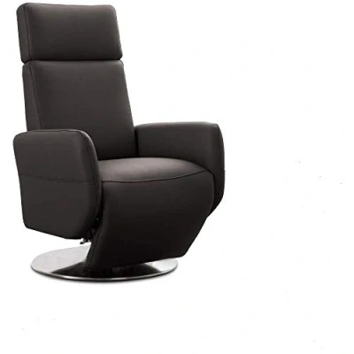 Abbildung von Cavadore TV Sessel Cobra / Fernsehsessel mit Liegefunktion, Relaxfunktion Stufenlos verstellbar Ergonomie L Belastbar bis 130 kg 71 x 112 82 Echtleder Mokka