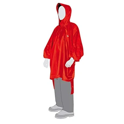 Abbildung von Tatonka Poncho 1 (XS S) Wasserdichtes Regencape mit Kapuze und Schnürzug Inklusive Beutel Größe XS S (red)