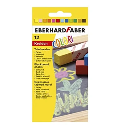 Abbildung von 6 x Eberhard Faber Wandtafelkreide 90m VE=12 Stück farbig sortiert