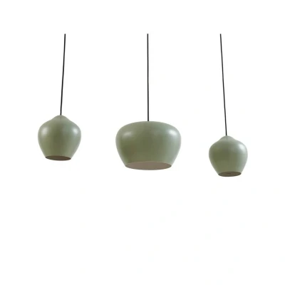 Abbildung von Lucande Hängeleuchte Malisa, grün, 3 fl., Metall, Länge 90cm