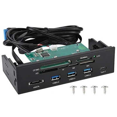 Abbildung von Zerone 5.25 Zoll Multifunktions Kartenleser für Dashboards PC Frontplatten Unterstützung M2, MSO, SD, MS, XD, 64G CF Karte