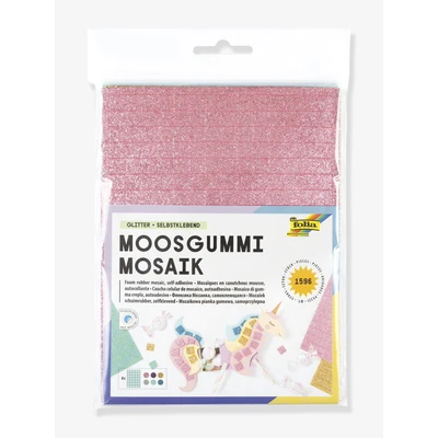 Abbildung von Glitter Moosgummi Mosaik, selbstklebend, 6 Bögen, ca. 15 x 20 cm, 2 mm stark, farbig sortiert