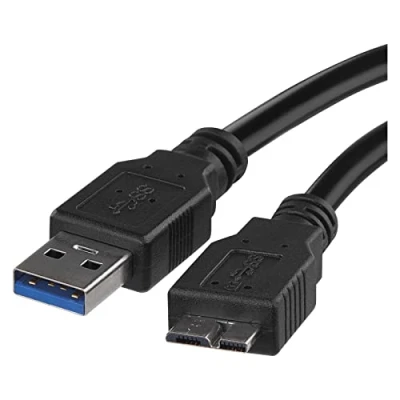 Abbildung von EMOS Festplattenkabel 3.0 Micro USB auf USB, 5 Gbit/s, HDD Kabel, Datenkabel, Ladekabel, B Stecker A Stecker, 1 m, schwarz