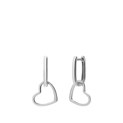 Abbildung von Lucardi Damen Ohrringe aus 925er Silber mit einem hängenden Herz 925 Silberfarbig Nickelfrei