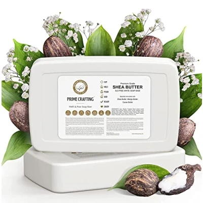 Abbildung von Prime Crafting 3 kg BIO Sheabutter Seifenbasis zur Seifenherstellung SLS &amp; SLES Frei Glycerinseife Rohseife zum Seifengießen Seife Selber Machen mit Seifenblock Melt and Pour Soap Base