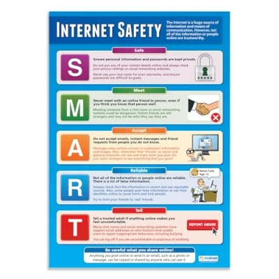 Abbildung von Daydream Education Lernposter „Internetsicherheit“, ICT Poster, Glanzpapier, 850 x 594 mm (A1), Informatik Wandposter für den Klassenraum (evtl. nicht in deutscher Sprache)