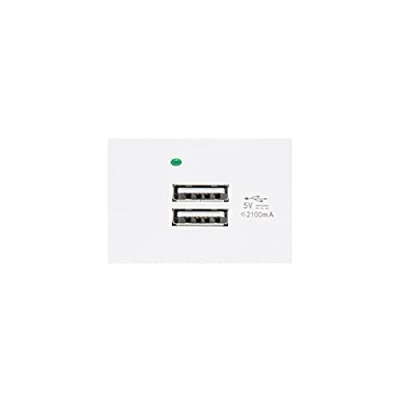 Abbildung von Maclean MCE728W USB Steckdose Ladegerät 2x Anschluss bis 2.1A Fast Charge Modulare Wandsteckdose Unterputzdose Wanddose Einbaudose Unterputz Montage (USB 2.1A, Weiß)