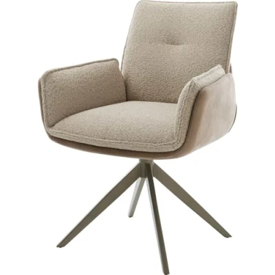 Abbildung von Drehstuhl Nela Flex Materialmix Schlamm Kreuzgestell breit Effektfinish Titan 360 drehbar Wippfunktion