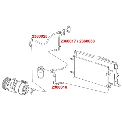 Abbildung von METZGER 2360016 Hochdruck /Niederdruckleitung, Klimaanlage VOLKSWAGEN: Sharan I, SEAT: Alhambra FORD: Galaxy Mk1 MPV