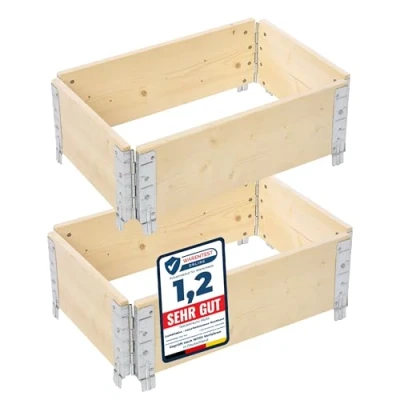 Abbildung von Garronda Hochbeet Profil Palettenrahmen 60x40x20 cm Holz für Pflanzen GD 0075 (2 St., Set)