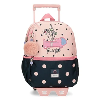 Abbildung von Enso Friends Together Vorschulrucksack, anpassbar, Rosa, 25 x 32 12 cm, Polyester, 9,6 l, Rucksack für die Vorschule, anpassbar an den Trolley