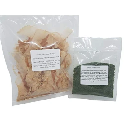Abbildung von 50g Katsuobushi Bonitoflocken Katsuo Bonitoflakes 100% Bonito für Okonomiyaki Zutaten, Takoyaki Grundzutaten, Hiyayakko, Yakisoba, 20g Aonori Aonoriko