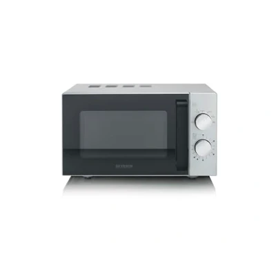 Abbildung von SEVERIN Solo Mikrowelle mit Glasboden, einfache Reinigung, ohne Drehteller, Mikrowellengerät 6 Leistungsstufen und 2 Drehregler, Schwarz/Edelstahl matt, 800 W, 20 L Füllvolumen, MW 9184