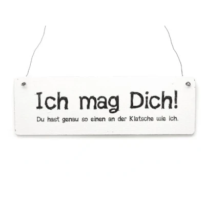Abbildung von Interluxe Shabby Vintage Schild Türschild ICH MAG Dich witziges Holzschild Dekoschild Geschenkidee