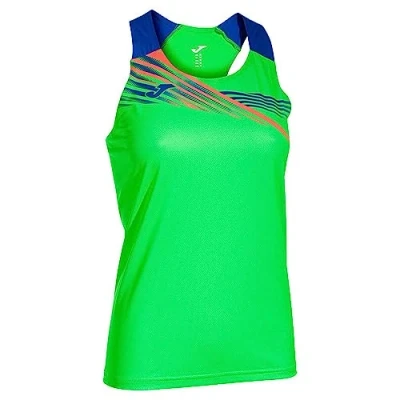 Abbildung von Joma Damen Elite X Tank Top T Shirt, Fluorgelb/Schwarz, Large