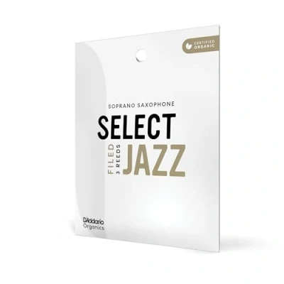 Abbildung von Gefeilte D&#039;Addario Organic Select Jazz Blätter für Sopransaxophon, Stärke 3, weich, einzeln verpackt, 3er Packung