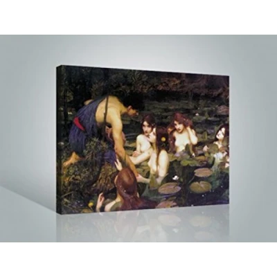 Abbildung von 1art1 John William Waterhouse Poster Hylas Und Die Nymphen, 1896 Bilder Leinwand Bild Auf Keilrahmen XXL Wandbild Kunstdruck Als Leinwandbild 80x60 cm