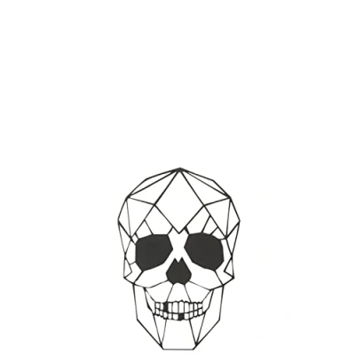 Abbildung von J Line Totenkopf Deko, Wanddeko aus Metall als Deko Schlafzimmer oder Wohnzimmer, Hängende Dekoration Skull in Schwarz, Perfekt Gothic Halloween 50x34x2 cm