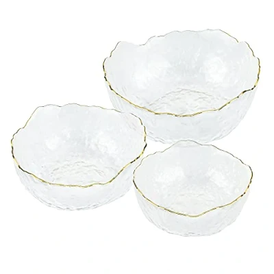 Abbildung von Navaris Schüssel Glasschüssel Set mit goldenem Rand 3 Größen, Glas, (1 tlg)