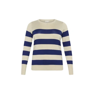Abbildung von Kaffe Curve Striped Strickpullover, Damen, Größe: 50/52, Blue feather gray mel stripe