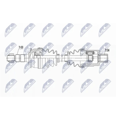 Abbildung von NTY NPW PL 103 Antriebswelle Vorderachse rechts 606 82 OPEL: Zafira C Tourer