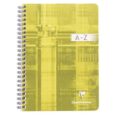 Abbildung von Clairefontaine 8549C Adressbuch / Vokabelheft DIN A5 mit Doppelspirale, 90 Blatt kariert 90g, farbig sortiert, 1 Stück