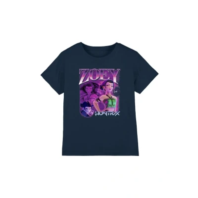 Abbildung von Netflix KPOP Demon Hunters Huntrix ZOEY Bootleg Tshirt print für Kinder, Größe: 152 158, Dark blue