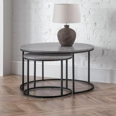 Abbildung von Julian Bowen Staten Schachtel Couchtisch, rund, Betonoptik