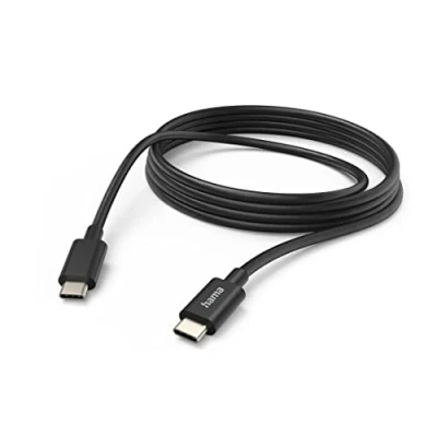 Abbildung von Hama Ladekabel USB C auf C, 3m (Schnellladung, Handy Ladekabel, Datenkabel, Kabel, Handykabel, Typ maximal kompatibel) schwarz