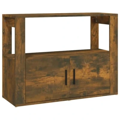 Abbildung von vidaXL Sideboard Schrank Anrichte Beistellschrank Kommode Mehrzweckschrank Standschrank Wohnzimmerschrank Räuchereiche 80x30x60cm Holzwerkstoff
