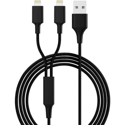 Abbildung von Smrter USB Ladekabel 2.0 A Stecker, Apple Lightning Stecker 1.20m Schwarz