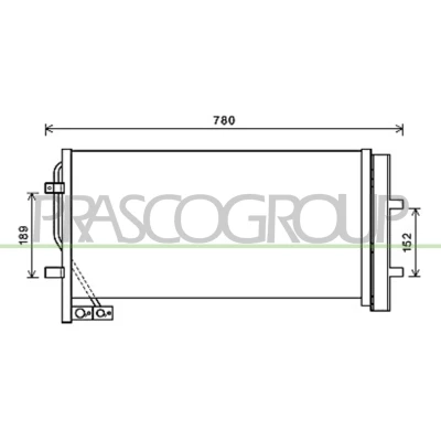 Abbildung von PRASCO AD810C001 Klimakondensator mit Trockner 18mm 15mm Aluminium 635mm R134a AUDI: Q3