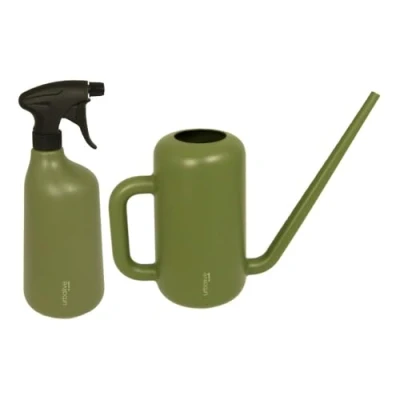 Abbildung von MePla Set Gießkanne Pilea 1,8L + Sprüher 1,0L grün, wetterfest aus UV beständigem Kunststoff