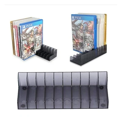 Abbildung von 2 PCS Game Card Halterung, Große Kapazität DVD Halter, Tragbare Spiel CD Speicher Ständer Halterung für PS4 / Slim/PRO, langlebig
