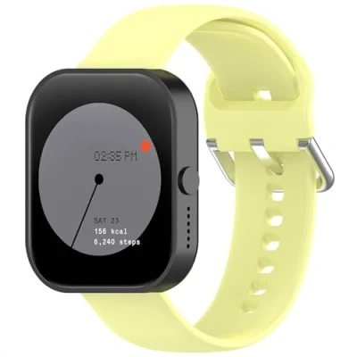Abbildung von GIOPUEY Armband Kompatibel mit CMF by Nothing Watch Pro, Weiches Silikon [Verschleißfest] [Atmungsaktiv] Ersatzarmband Yellow