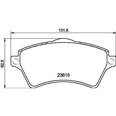 Abbildung von HELLA 8DB 355 009 761 Bremsbelagsatz nicht für Verschleißwarnanzeiger vorbereitet LAND ROVER: Freelander I SUV, SUV Cabrio