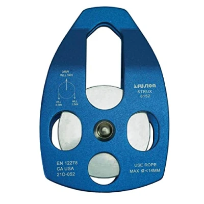 Abbildung von Fusion Climb Strux Aluminium Rettungs Side Swing Pulley Blau 34KN