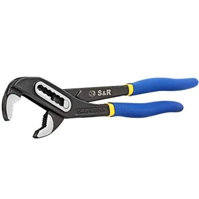 Abbildung von S&amp;R Wasserpumpenzange CR V Stahl phosphatiert, doppelt ummantelte Griffe, 300 x 42 mm