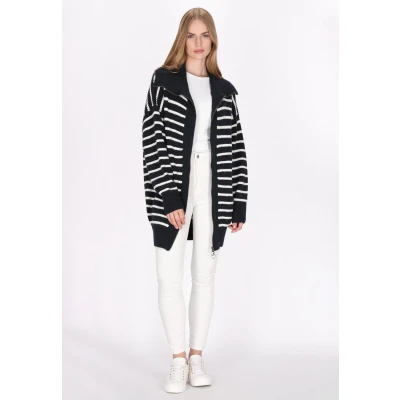 Abbildung von Strickjacke SCHMUDDELWEDDA XL/XXL / Marineblau Off White 50% Acrylic 32% Polyesteramide 18% Polyester