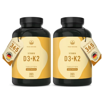 Abbildung von Vitamin D3 K2 Tabletten &quot;Sonnenvitamin&quot;, Made in Germany 730 St