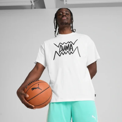 Abbildung von Puma Jaws Core Basketball T Shirt Herren Mit Plain White Größe: M